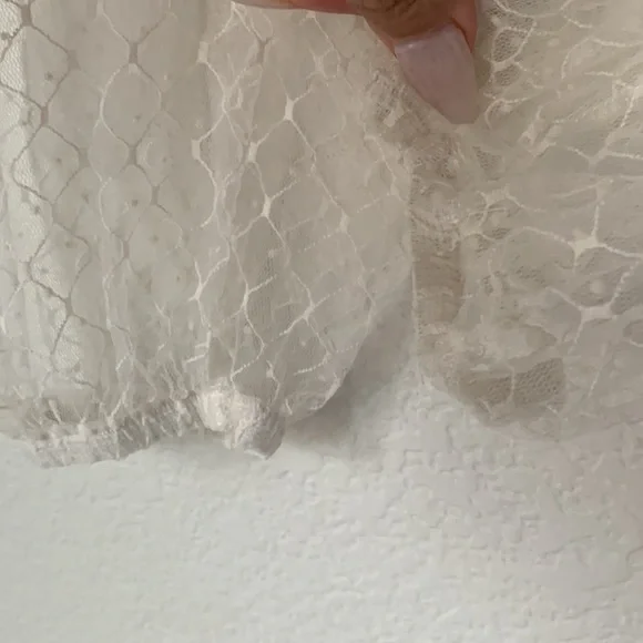 BNWT Free People tulle ivory  blouse sz Small $78 - Picture 3 of 9